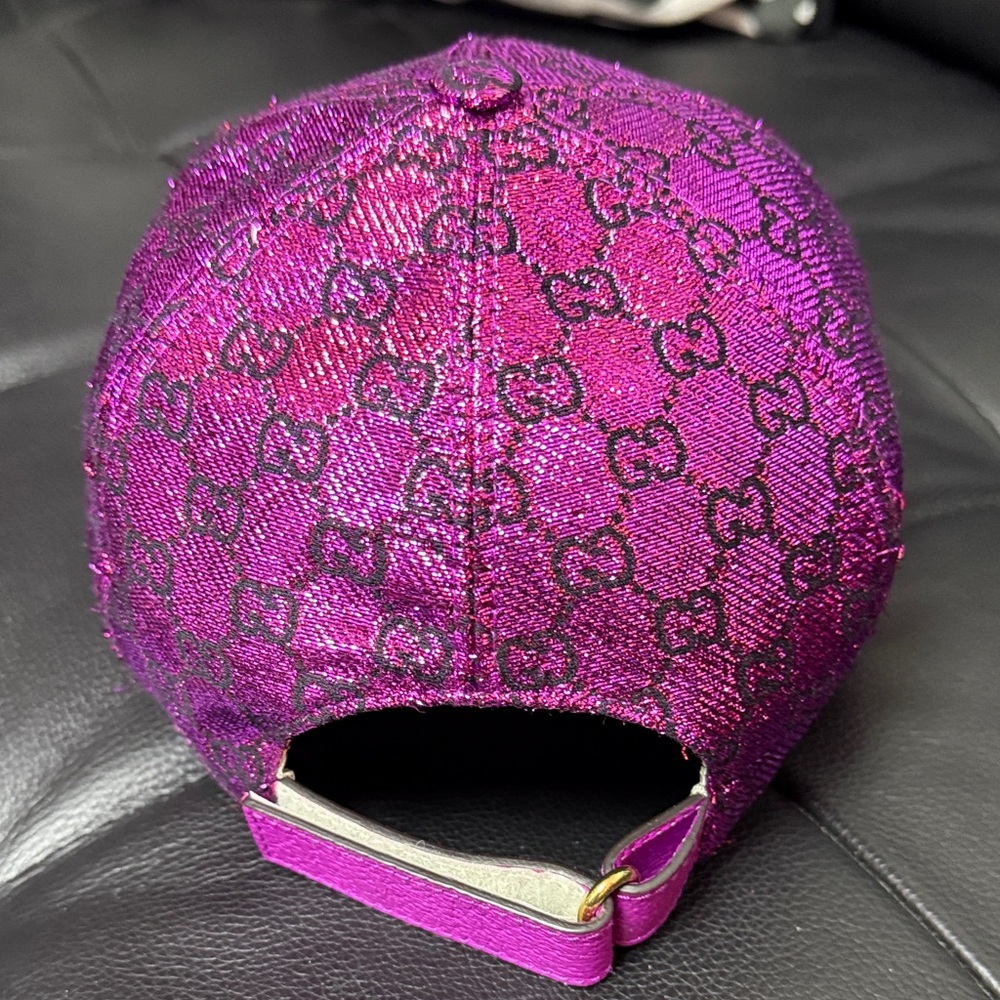 Gucci GG Metallic Pink Baseball Cap - Picture 5 of 11